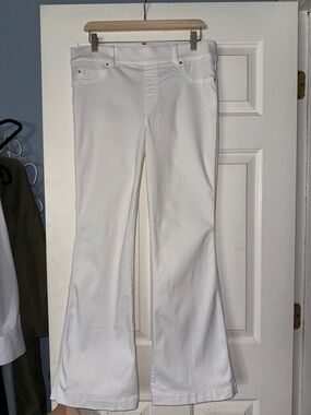 SPANX White Wide-Leg Flare Jeans